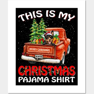 This Is My Christmas Pajama Shirt Australian Kelpie Truck Tree Posters and Art